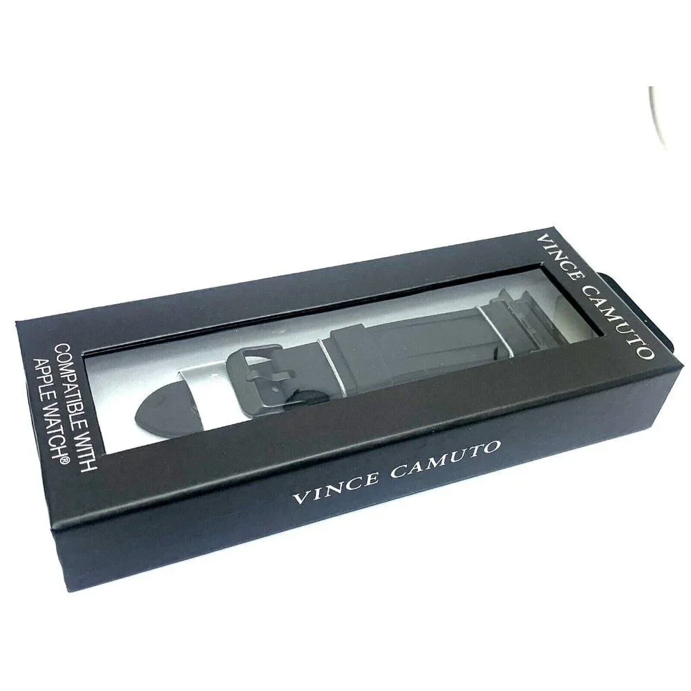 Vince Camuto Men's Apple Watch Band Black Rubber Strap 42/44/45mm